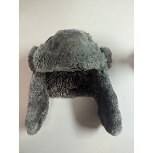 Mad Bomber Trapper Hat Red Plaid Wool Blend Natural Rex Rabbit Fur Lining L